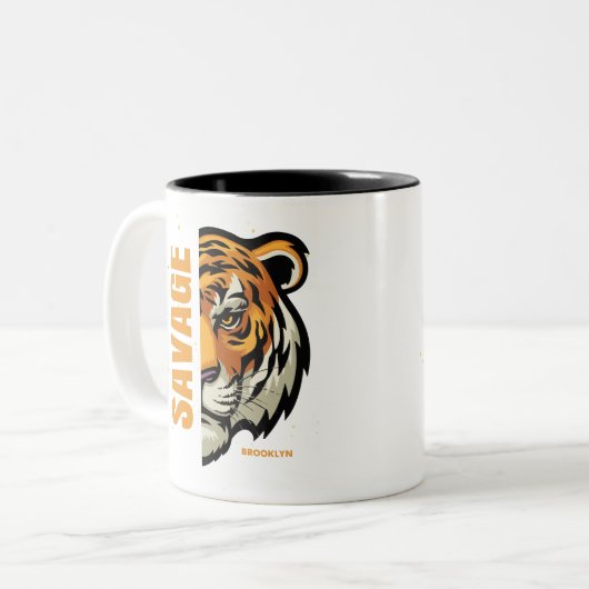 Tiger Zweifarbige Tasse (Vorderseite Links)