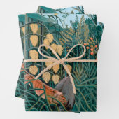 Tigerangriff-Bulle im exotischen tropischen Dschun Geschenkpapier Set (Beispiel)