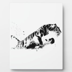 Tigerangriff Fotoplatte