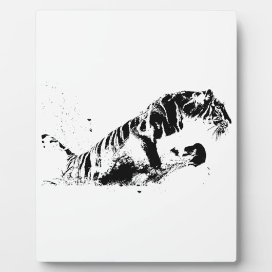 Tigerangriff Fotoplatte (Vorderseite)