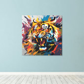 Tigerangriff Leinwanddruck (Insitu (Holzboden))