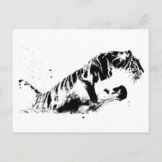 Tigerangriff Postkarte (Vorderseite)