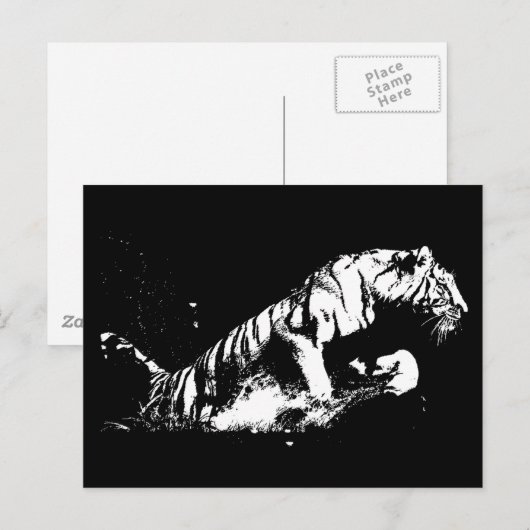 Tigerangriff Postkarte (Vorne/Hinten)