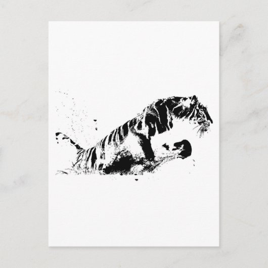 Tigerangriff Postkarte (Vorderseite)