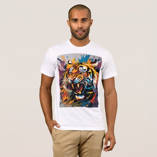 Tigerangriff T-Shirt (Vorne ganz)