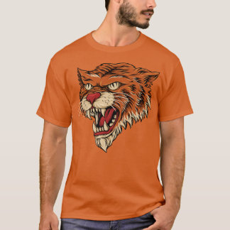 Tigerangriff Vintage Retroillustrierung T-Shirt