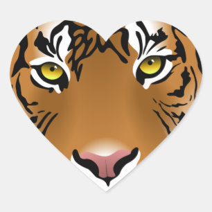 Tigeraugen Herz-Aufkleber