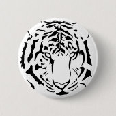 Tigeraugen und Streifen Silhouette Button (Vorderseite)
