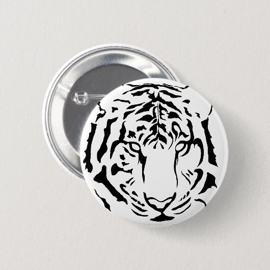 Tigeraugen und Streifen Silhouette Button (Vorne & Hinten)