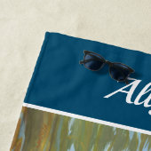 Tigerbaden | DIY Name | Meerblau Strandtuch (Beispiel)