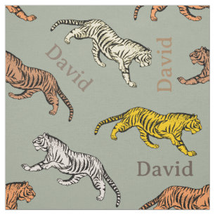 Tigerdruck mit Namen Stoff