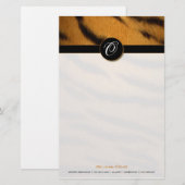 Tigerdruck; Monogramm Briefpapier (Vorne/Hinten)