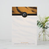 Tigerdruck; Monogramm Briefpapier (Stehend Vorderseite)