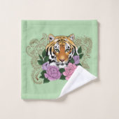 Tigere Henna Pink Purple Blumen Badhandtuch Set (Waschlappen)