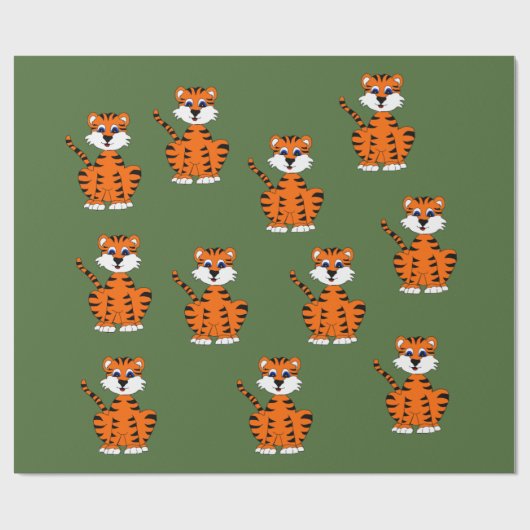 Tigerentwurfs-Packpapier Geschenkpapier (Flach)