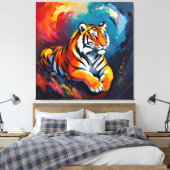 Tigerfamilie im Einklang der Natur Leinwanddruck (Insitu (Schlafzimmer))