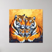  Tigerfamilie im Einklang der Natur Leinwanddruck (Vorderseite)