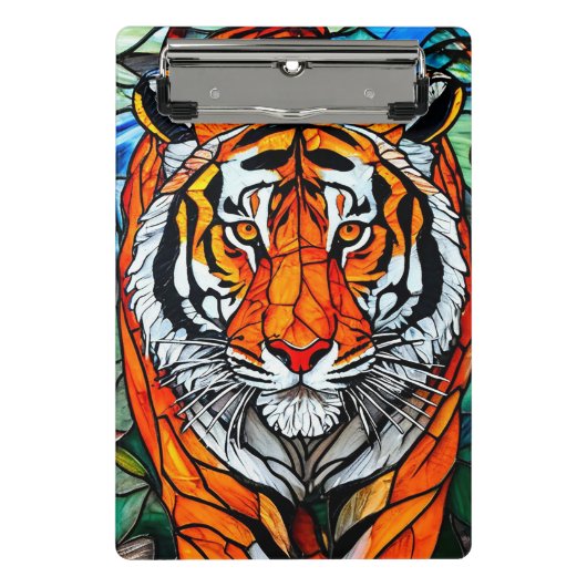 Tigerfarbglas Mini Klemmbrett (Vorderseite)