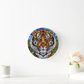 Tigerfarbglas Runde Wanduhr (Zuhause)