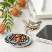 Tigerfarbglas Schlüsselanhänger (Seite)