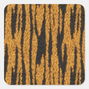 Tigerfell Quadratischer Aufkleber