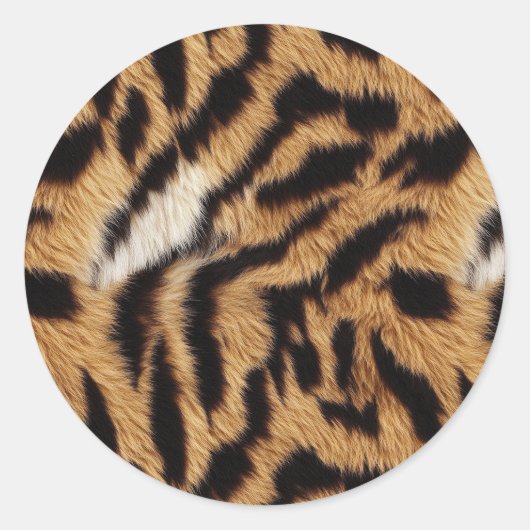 Tigerfell Runder Aufkleber (Vorderseite)