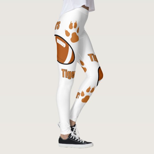 Tigerfußball mit Paw-Druck auf jeder Farbe Leggings (Rechts)