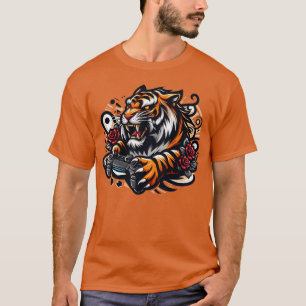 Tigergamer Orange T-Shirt für Männer