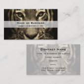 Tigergefecht wachsen in Sepia Tones Visitenkarte (Vorne/Hinten)