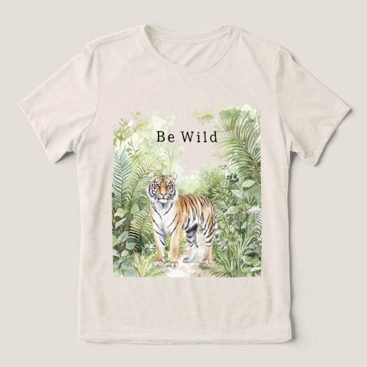 Tigergelände Wildnis Tri-Blend Shirt (Design Vorderseite)