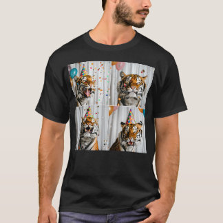 Tigergesicht Geburtstagshut Dschungeltierliebhaber T-Shirt