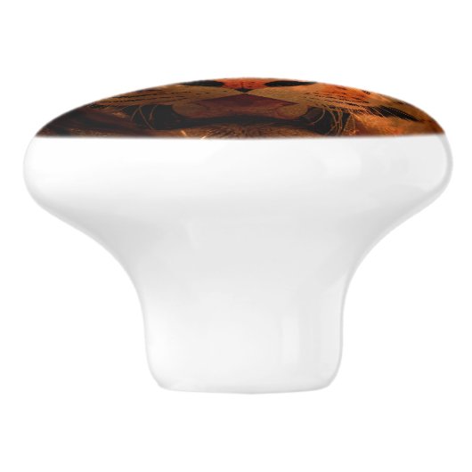 Tigergesicht Keramikknauf (Seitenansicht)