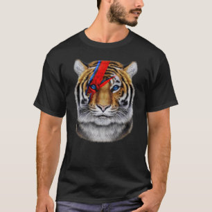 Tigergesicht mit rotem Blitzschlag T-Shirt