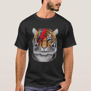 Tigergesicht mit rotem Blitzschlag T-Shirt
