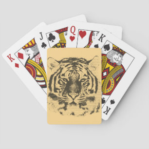 Tigergesicht Nah-up 4 Spielkarten