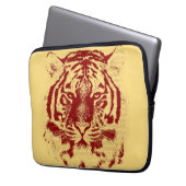 Tigergesicht Nah-up 7 Laptopschutzhülle (Vorderseite Links)