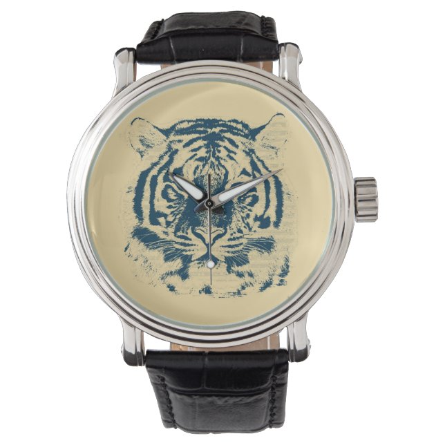 Tigergesicht Nah-up 8 Armbanduhr (Vorderseite)