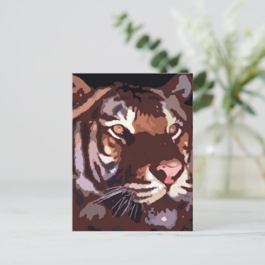Tigergesicht Postkarte (Stehend Vorderseite)