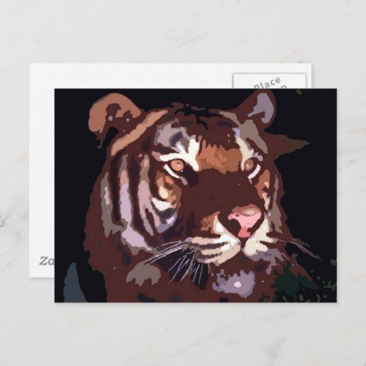 Tigergesicht Postkarte (Vorne/Hinten)
