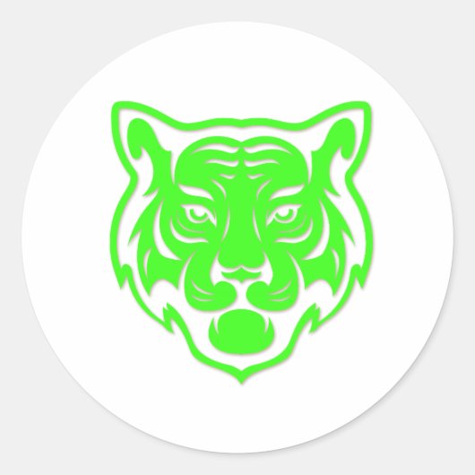 Tigergesicht Runder Aufkleber (Vorderseite)