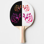 Tigergesicht Schwarz & Weiß, beidseitig Tischtennis Schläger (Vorderseite)
