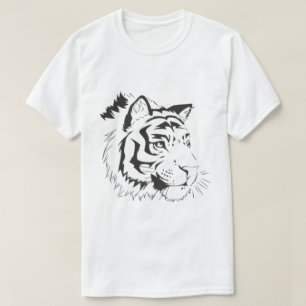 Tigergesicht-Silhouette-T-Shirt T-Shirt