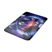 Tigergesicht und Landschaftliche Sonnenuntergangsl Badematte (Schrägansicht)