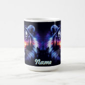 Tigergesicht und Landschaftliche Sonnenuntergangsl Kaffeetasse (Mittel)