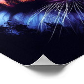 Tigergesicht und Landschaftliche Sonnenuntergangsl Poster (Ecke)