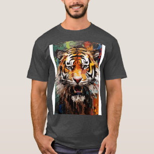 Tigergesicht wachsen Aquarellmalerei Abstrakt A T-Shirt