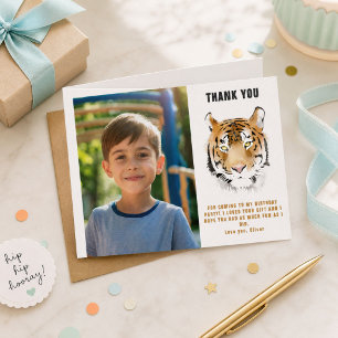Tigergesicht Wasserfarbe Geburtstagsfoto Danke Postkarte