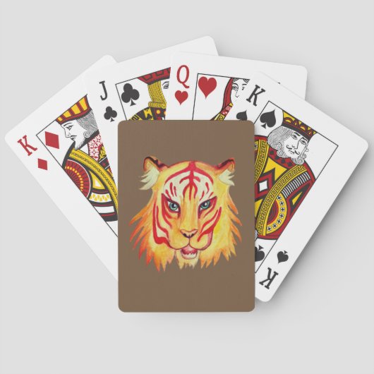 Tigergesicht Zeichnend Classic Playing Cards Spielkarten (Rückseite)