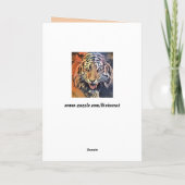 Tigergesichts-Grußkarte Karte (Rückseite)