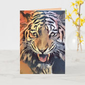 Tigergesichts-Grußkarte Karte (Gelbe Blume)